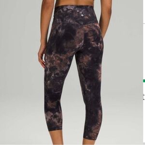 Lululemon ALIGzn Crop 21” Diamond Dye Leggings Size 4 Tie-Dye High-Waist Pant